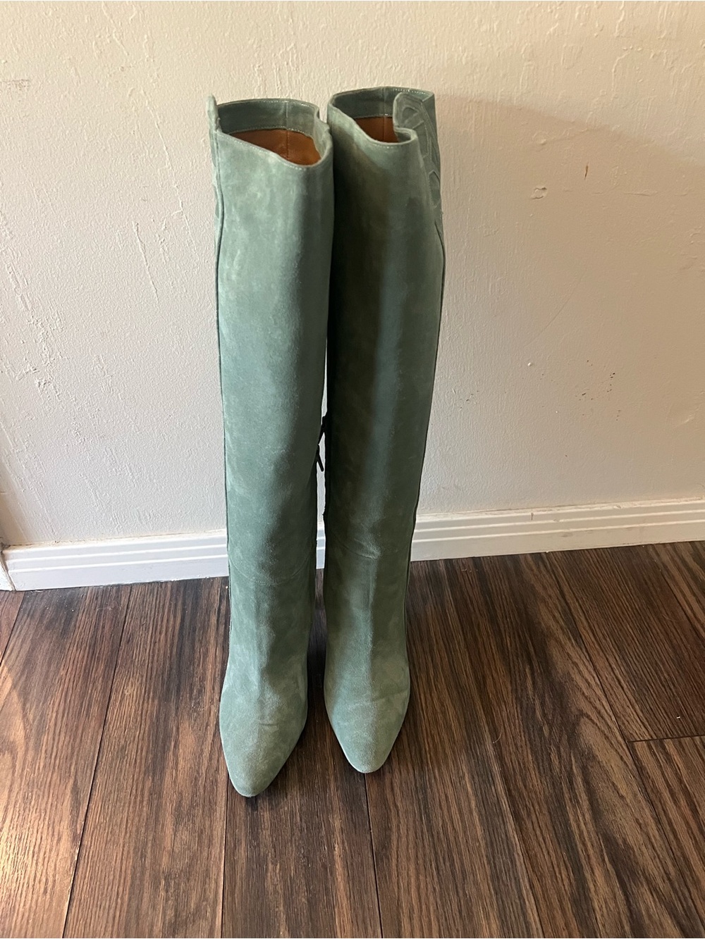 NWB Sezane Louisa Suede Boots in Vert D’eau (Size 8/8.5) - Picture 3 of 8